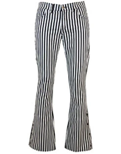 'Duke' - Retro 60s/70s Striped Flares By MADCAP BW -Fashion House Store madcap england duke flares blackwhite3 94541.1666957879