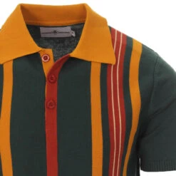 Farlowe Mod Stripe Knit Polo Top GO -Fashion House Store madcap england farlowe knitted polo green 2 80352.1661261214 2