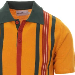Farlowe Mod Stripe Knit Polo Top GO -Fashion House Store madcap england farlowe knitted polo harvest gold 2 63418.1661261197 2