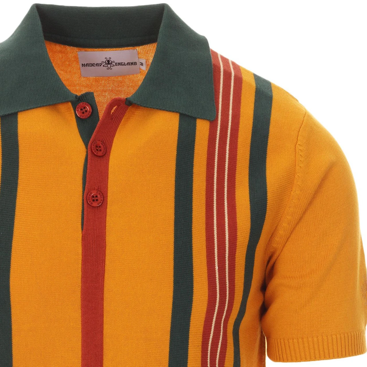 Farlowe Mod Stripe Knit Polo Top WS 9 Farlowe Mod Stripe Knit Polo Top WS - Image 7