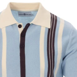 Farlowe Mod Stripe Knit Polo Top -Fashion House Store madcap england farlowe knitted polo top winter sky 2 76132.1661261183 1