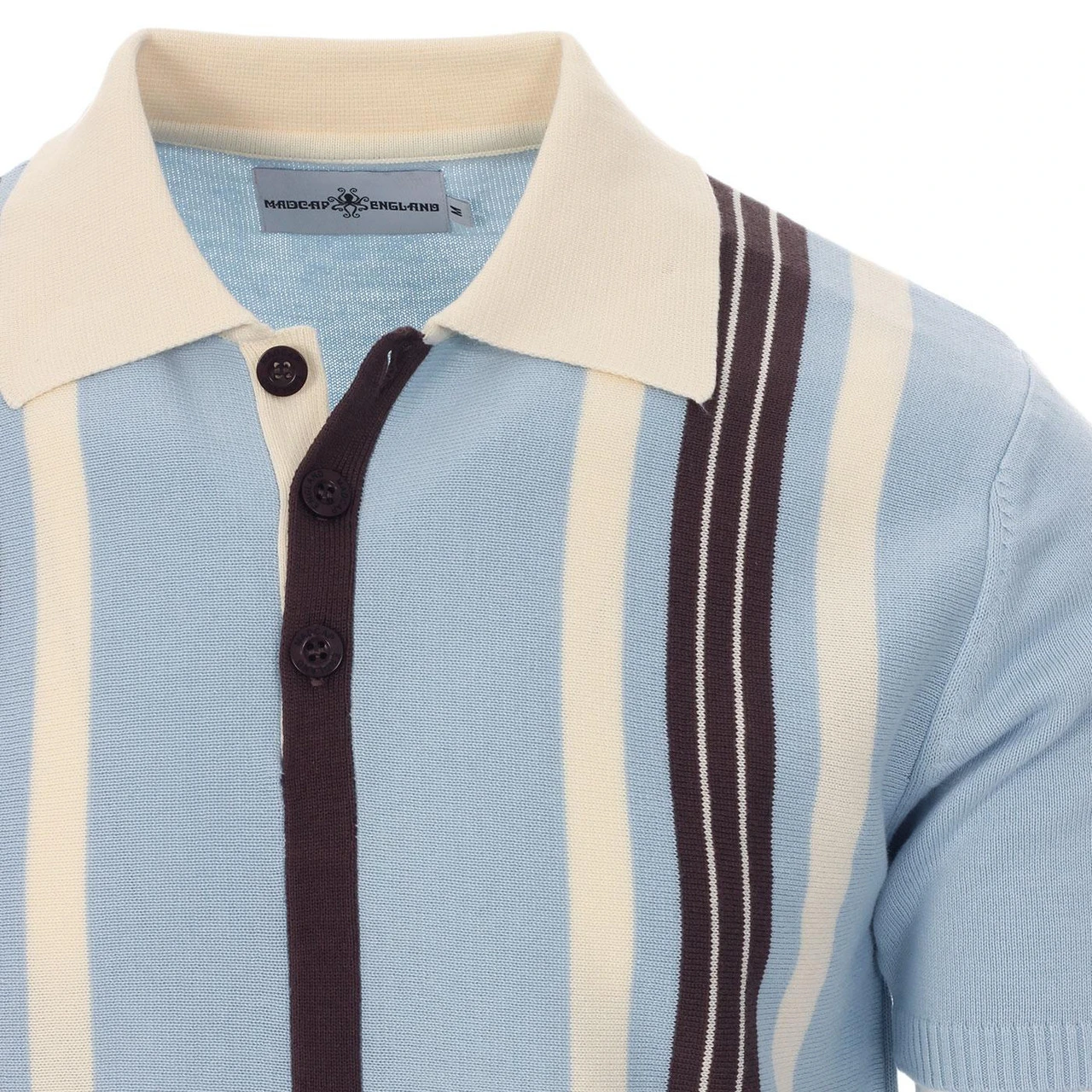 Farlowe Mod Stripe Knit Polo Top WS 14 Farlowe Mod Stripe Knit Polo Top WS - Image 12