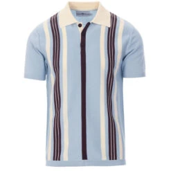 Farlowe Mod Stripe Knit Polo Top -Fashion House Store madcap england farlowe knitted polo top winter sky 3 85810.1661261181 1