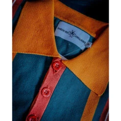 Farlowe Mod Stripe Knit Polo Top GO -Fashion House Store madcap england farlowe polo pine2 40040.1661261216 2