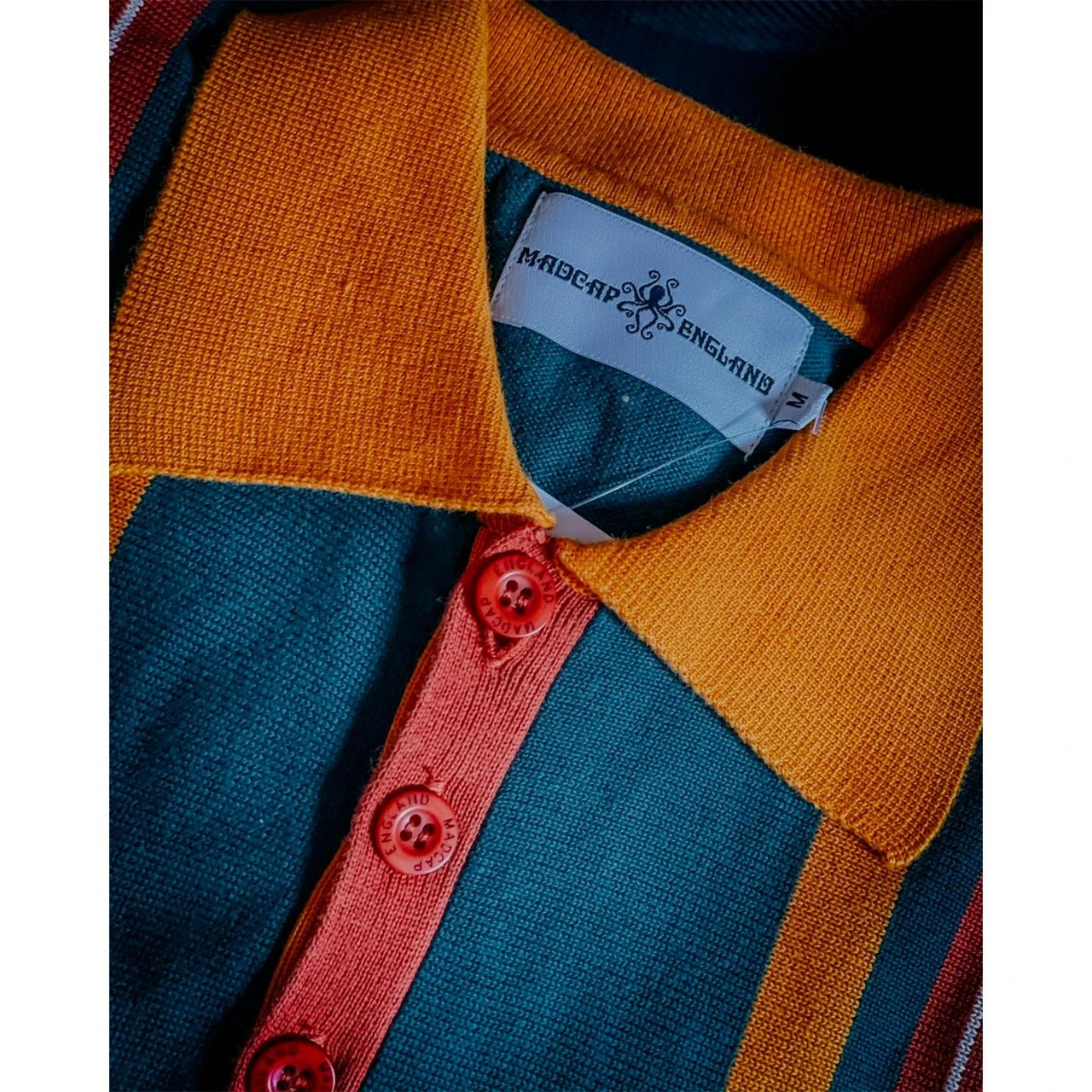 Farlowe Mod Stripe Knit Polo Top WS 10 Farlowe Mod Stripe Knit Polo Top WS - Image 8