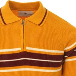 Fireball Mod Rib Zip Neck Polo (GG) 12 Fireball Mod Rib Zip Neck Polo (GG) -Fashion House Store madcap england fireball ribbed stripe polo gold 2 80837.1661264736 1