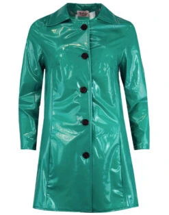 Jackie Retro 60s Mod PVC Raincoat -Fashion House Store madcap england green raincoat 3 51744.1661269442 5
