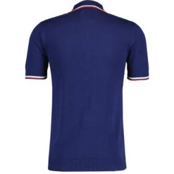 Cannon Mod Grid Check Big Collar Ring Zip Knitted Polo Navy -Fashion House Store madcap england grid knit ring zip short sleeve polo cardigan navy mc1070 11 88674.1693991832