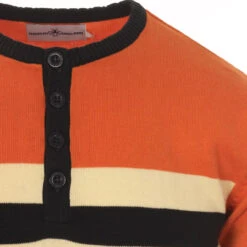 Hoople Stripe Knit Grandad Top -Fashion House Store madcap england hoople stripe knit grandad top fondue fudge 3 72403.1661263026