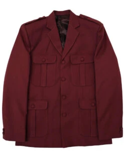 Mod Hopsack Safari Jacket BURGUNDY -Fashion House Store madcap england hopsack safari blazer bordo 3 60625.1661269300 1