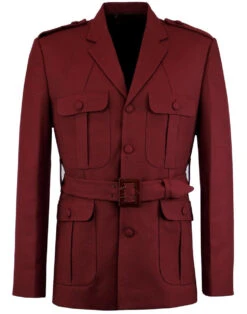 Mod Hopsack Safari Jacket BURGUNDY -Fashion House Store madcap england hopsack safari blazer bordo 6 78465.1661269296 1