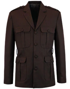 60s Mod Hopsack Safari Jacket BROWN -Fashion House Store madcap england hopsack safari blazer brown 5 83134.1661269280