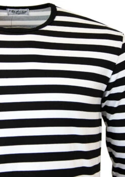 Kings Road Mod 60s Striped Tee -Fashion House Store madcap england jones black white t shirt2 53448.1666958904