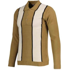 Junot Mod Waffle Stripe Knit Polo B -Fashion House Store madcap england junot retro waffle knit polo fall leaf 3 32994.1668164152 1
