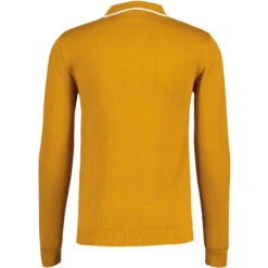 Junot Mod Waffle Stripe Panel Knit Polo Buckthorne -Fashion House Store madcap england junot textured stripe knitted polo top buckthorne 1 37598.1697534836