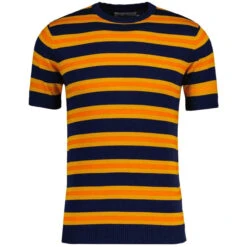 Kingsnake Mod Stripe Knit Tee N -Fashion House Store madcap england kingsnake stripe knit tee navy 3 06091.1668164233