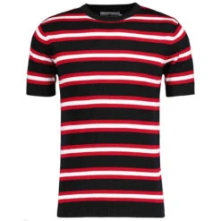 Kingsnake Mod Stripe Knit Tee B -Fashion House Store madcap england kingsnake stripe knitted tee black 1 65268.1668164278 1