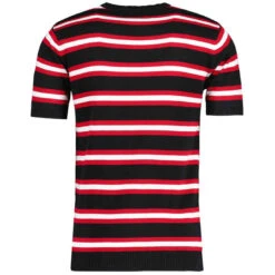 Kingsnake Mod Stripe Knit Tee N -Fashion House Store madcap england kingsnake stripe knitted tee black 3 80553.1668164284