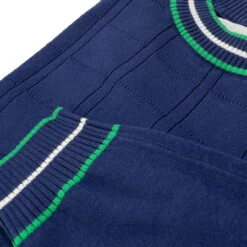 Moore Mod Pointelle Knit Tipped Mock Turtleneck Jumper In Navy -Fashion House Store madcap england mc1049 moore navy close up 11 06115.1693991739 1