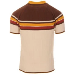 Meteor Mod Rib Zip Neck Polo BIRCH -Fashion House Store madcap england meteor ribbed stripe panel polo 1 41396.1661264749