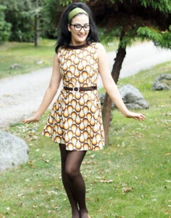 Minnie Retro Mod 60s Geo Mini Dress -Fashion House Store madcap england minnie dress amber 80851.1661271767