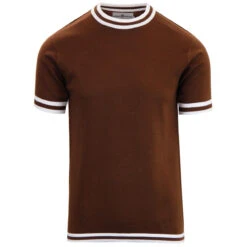 Moon 60s Mod Tipped Knit Tee HONEY -Fashion House Store madcap england moon knitted tipped tee brown 1 68462.1661266101 3