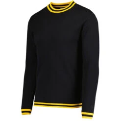 LS Moon Mod Tipped Knit Jumper B/Y -Fashion House Store madcap england moon long sleeve knitted tee black yellow mc587 1 44011.1690373707