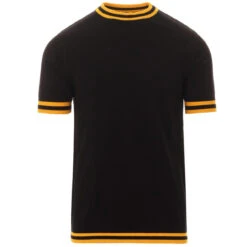 Moon 60s Mod Tipped Knit Tee (B/Y) -Fashion House Store madcap england moon tipped knitted t shirt black yellow 4 96444.1661262120 2