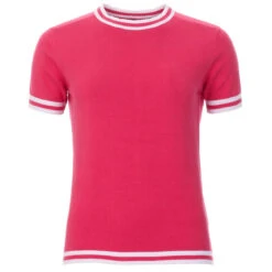 Kim Mod Moon Tipped Knit Tee (RW) -Fashion House Store madcap england moon womens knit tee raspberry wine 2 20475.1661261814