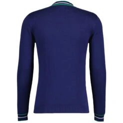 Moore Mod Pointelle Knit Tipped Mock Turtleneck Jumper In Zinfandel -Fashion House Store madcap england moore ls jumper navy mc1049 11 25302.1693991742