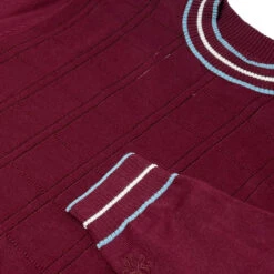 Moore Mod Pointelle Knit Tipped Mock Turtleneck Jumper In Zinfandel -Fashion House Store madcap england moore tipped pointelle knit tee zinfandel mc1049 4 43245.1695997395