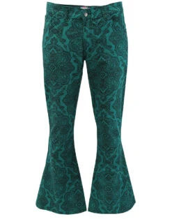 Paisley Rave Twill 70s Bellbottoms -Fashion House Store madcap england paisley rave flares teal 3 14055.1661270062 3