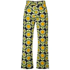 Fiore Retro 70s Wide Leg Trousers G -Fashion House Store madcap england paralleles green flower3 11375.1661260740