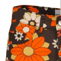 Fiore Retro 70s Wide Leg Trousers G -Fashion House Store madcap england paralleles orange flower3 63608.1661260760
