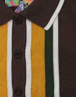 Screamin Jay 1960s Mod Stripe Polo -Fashion House Store madcap england screamin jay polo brown 1 36155.1661269839