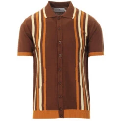 Shockwave Mod Stripe Knit Polo (AB) -Fashion House Store madcap england shockwave knitted polo sorrel brown 3 28425.1661261978 5