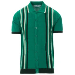 Shockwave Mod Stripe Knit Polo (BM) -Fashion House Store madcap england shockwave knitted polo top alpine green 31 23474.1661261993