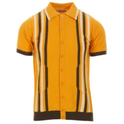 Shockwave Mod Stripe Knit Polo (SB) -Fashion House Store madcap england shockwave knitted polo top amber 3 76591.1661264927 7