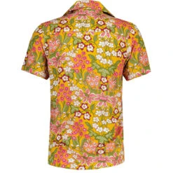 Rock-a-Hula Retro Rayon Floral SS Hawaiian Shirt In Mustard -Fashion House Store madcap england short sleeve floral rayon hawaiian shirt mustard mc1078 1 82726.1698858543