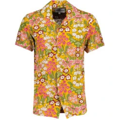 Fashion House Store -Fashion House Store madcap england short sleeve floral rayon hawaiian shirt mustard mc1078 2 68959.1698858540