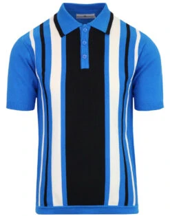 Folklore Mod Stripe Knit Polo BLUE -Fashion House Store madcap england stripe ss polo knit blue 3 08603.1661268029 1