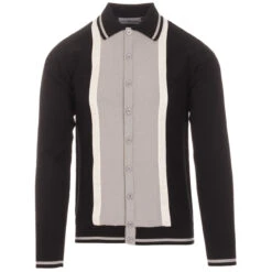 Marriott Suede Men's Mod Polo Cardigan - Blue -Fashion House Store madcap england suede marriott polo black 3 13185.1661264099 1