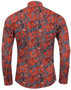 Tabla Paisley Retro 60s Mod Shirt -Fashion House Store madcap england tabla paisley shirt red 2 36714.1661270591