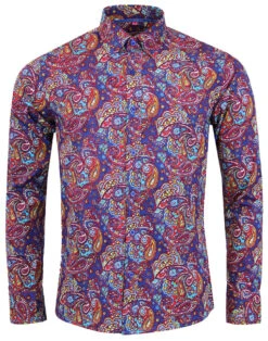 Tabla Paisley Psychedelic Mod Shirt 7 Tabla Paisley Psychedelic Mod Shirt -Fashion House Store madcap england tabla paisley shirt royal 3 36991.1661270578