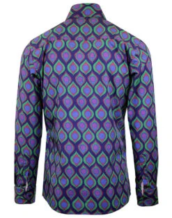 Teardrop Peacock Retro Op Art Shirt -Fashion House Store madcap england teardrop print shirt 3 59712.1661268684