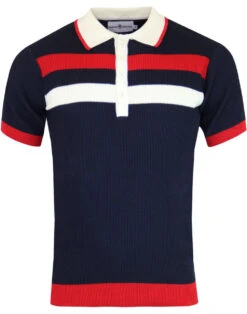 Terry Retro Mod Rib Stripe Polo N -Fashion House Store madcap england terry ribbed polo navy 3 82177.1661268986 2