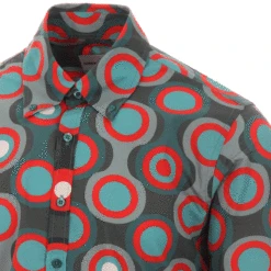 Trip Psych-Out Circle Mod Shirt B/R -Fashion House Store madcap england trip circles shirt green 3 74555.1661265482