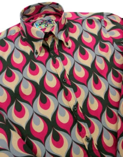 Trip Flames Retro Mod Op Art Shirt -Fashion House Store madcap england trip flames shirt 2 33339.1661270284