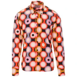 Trip Psych-Out Circle Mod Shirt B/R -Fashion House Store madcap england trip psych out shirt black 3 94034.1661261502