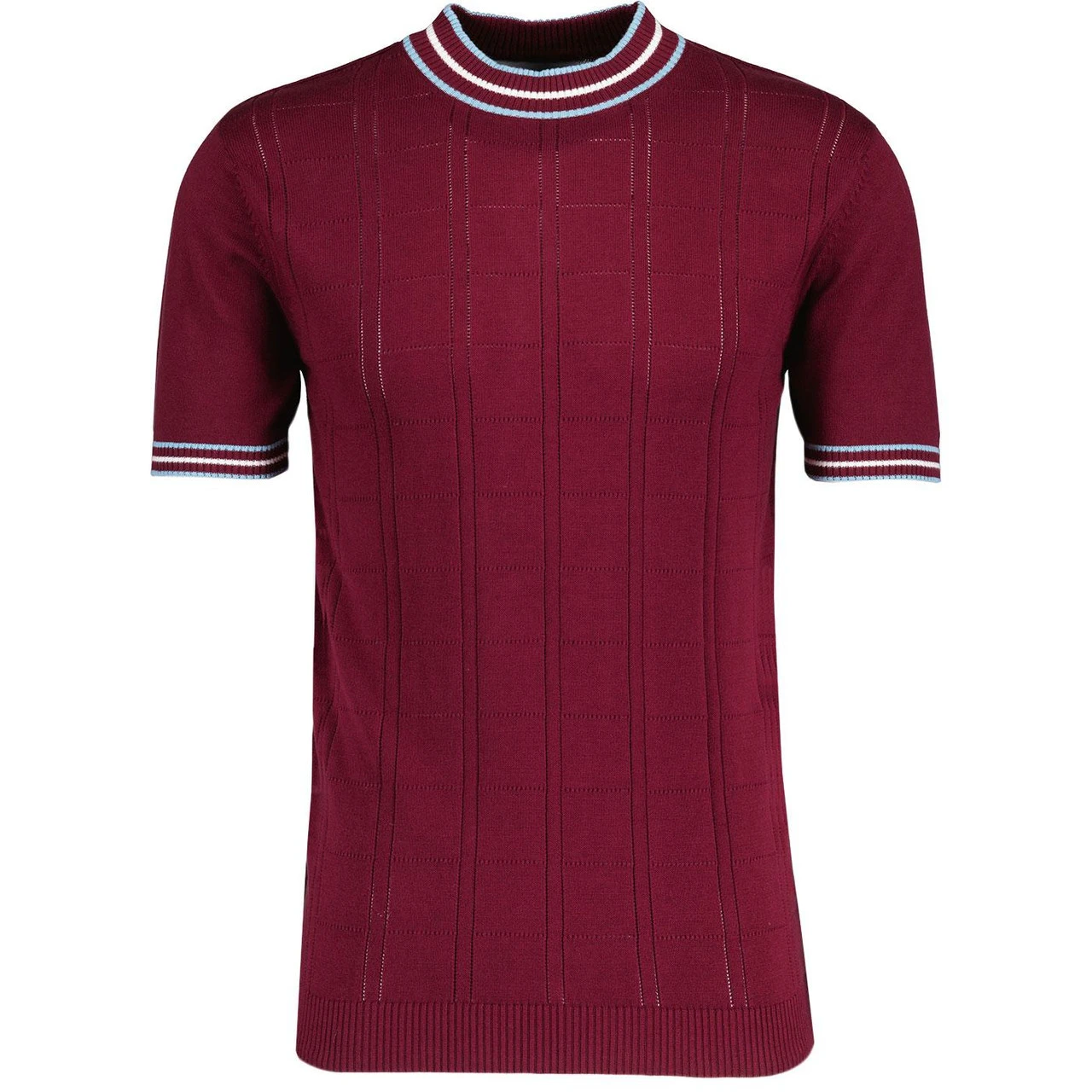 Wilson Pointelle Knit Mod Mock Turtleneck Tipped Tee In Zinfandel 11 Wilson Pointelle Knit Mod Mock Turtleneck Tipped Tee In Zinfandel - Image 9